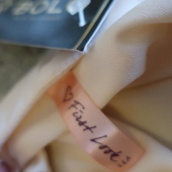 NWT WOMENS FIRST LOOK CREAM LONG SLEEVE DRESS SZ L* - Picture 7 of 7